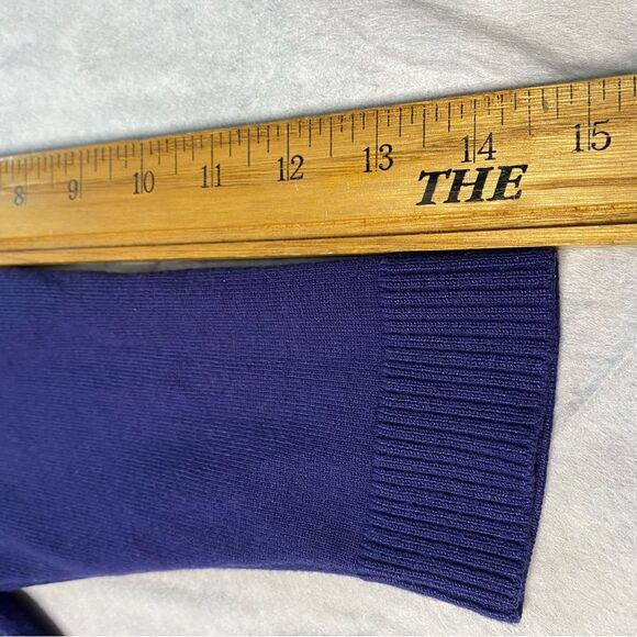 Vintage FADED GLORY Cardigan Sweater Open Front 3/4 Sleeve Womens M Navy Blue - Picture 6 of 11